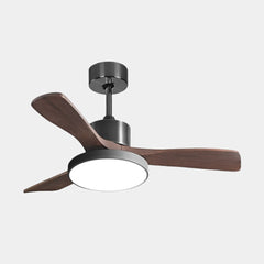 Deckenventilator Licht Modern DC-Wechselrichter 3 Holzflügel Halbbündige Montage