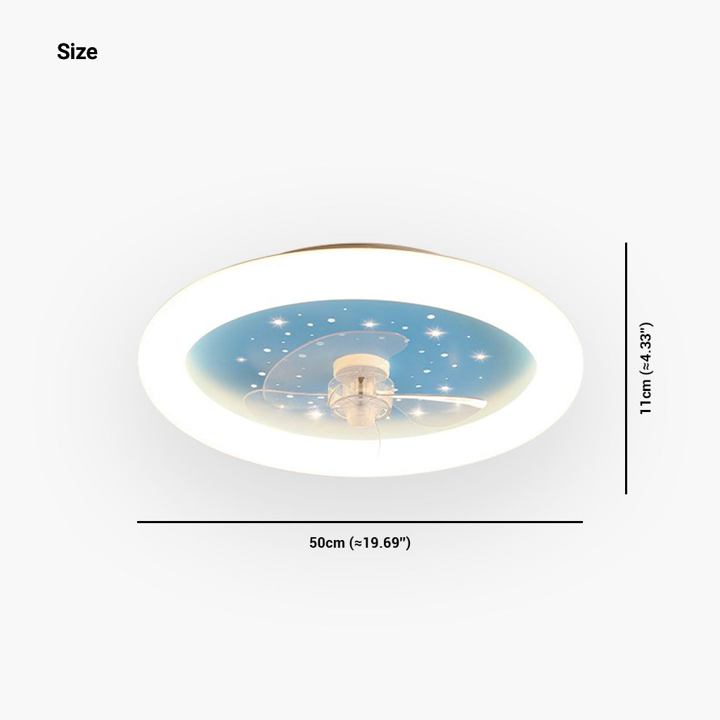 Ceiling Fan with Dimmable LED Light Size