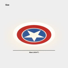 Ceiling Light Kids Bedroom Captain America Shield with Star, Iron & Acrylic