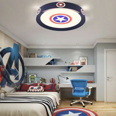 Plafoniera per bambini, scudo di Capitan America con stella, ferro e acrilico