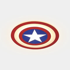 Ceiling Light Kids Bedroom Captain America Shield with Star, Iron & Acrylic