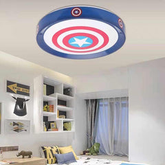 Ceiling Light Kids Bedroom Captain America Shield with Star, Iron & Acrylic