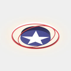 Ceiling Light Kids Bedroom Captain America Shield with Star, Iron & Acrylic