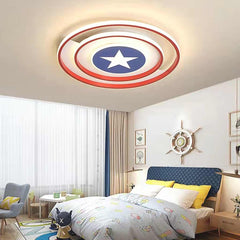 Ceiling Light Kids Bedroom Captain America Shield with Star, Iron & Acrylic