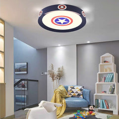 Plafoniera per bambini, scudo di Capitan America con stella, ferro e acrilico