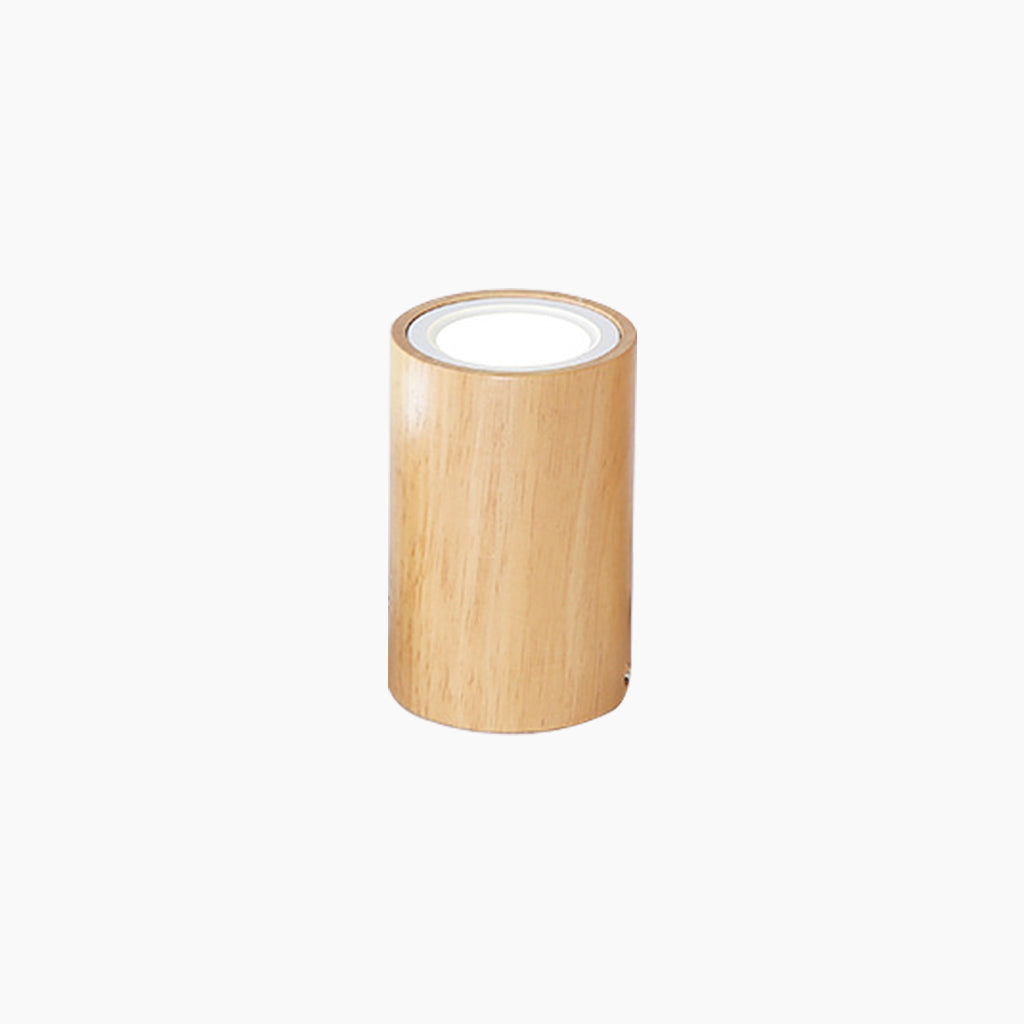 Plafondlamp Downlight Hout LED Cilinder Medium