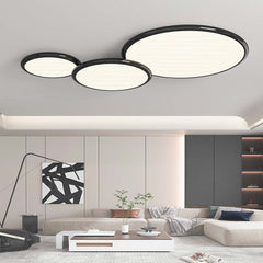 Ceiling Light Flush Mount 3 Light Round Black Living Room