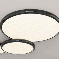 Ceiling Light Flush Mount 3 Light Round Black Shade