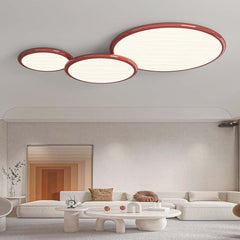 Ceiling Light Flush Mount 3 Light Round Red Living Room