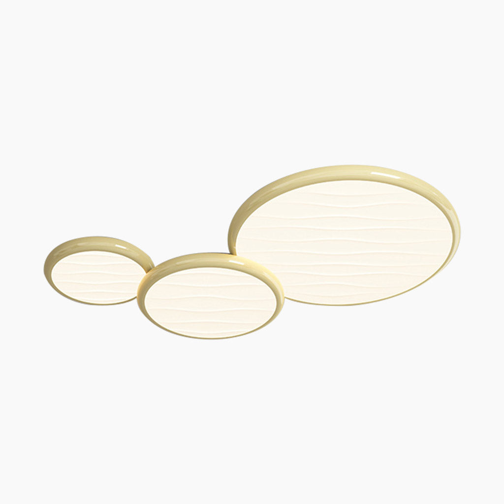 Ceiling Light Flush Mount 3 Light Round Yellow