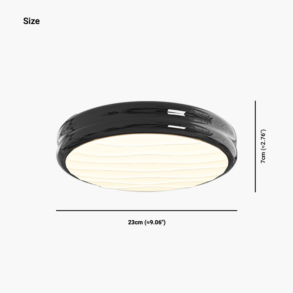 Ceiling Light Flush Mount Round LED Black Size