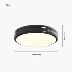Ceiling Light Flush Mount Round LED Black Size