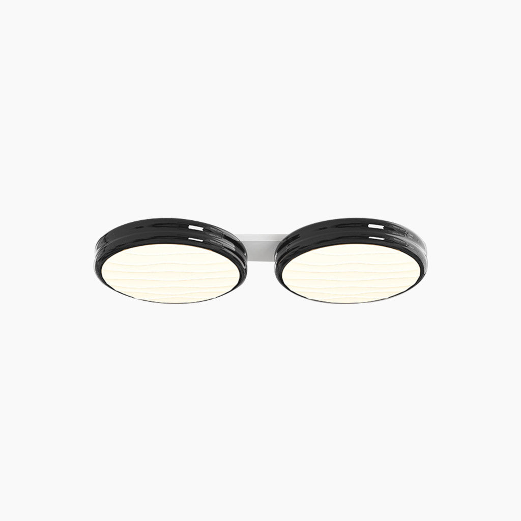 Ceiling Light Flush Mount Round LED Double Black