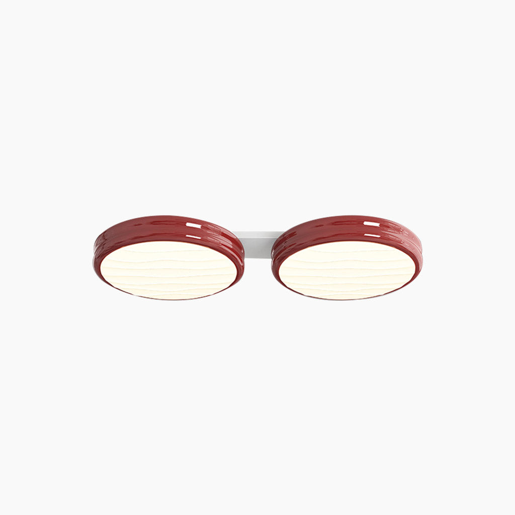 Ceiling Light Flush Mount Round LED Double Red
