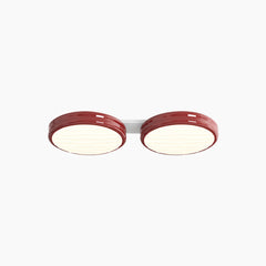 Ceiling Light Flush Mount Round LED Double Red