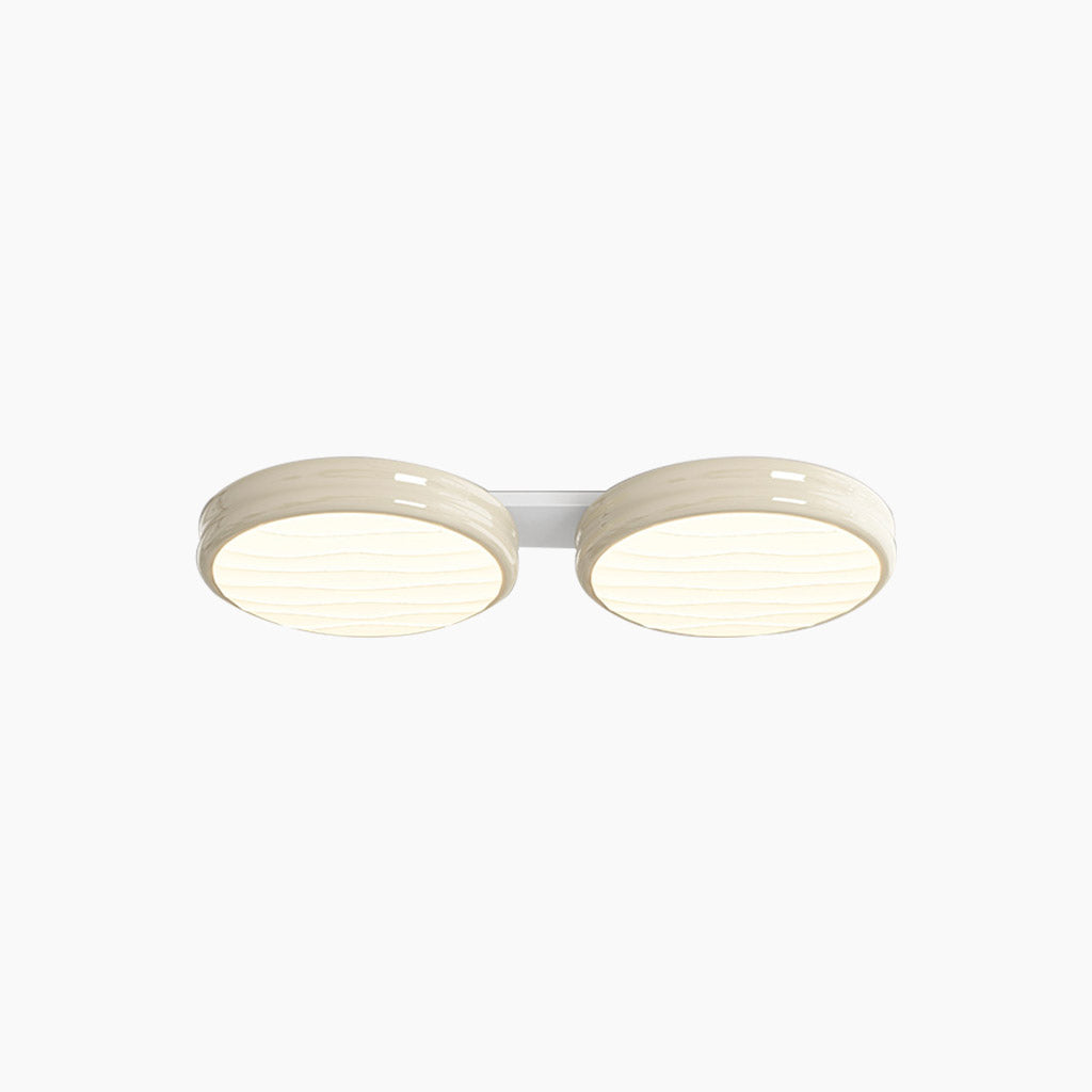 Ceiling Light Flush Mount Round LED Double White