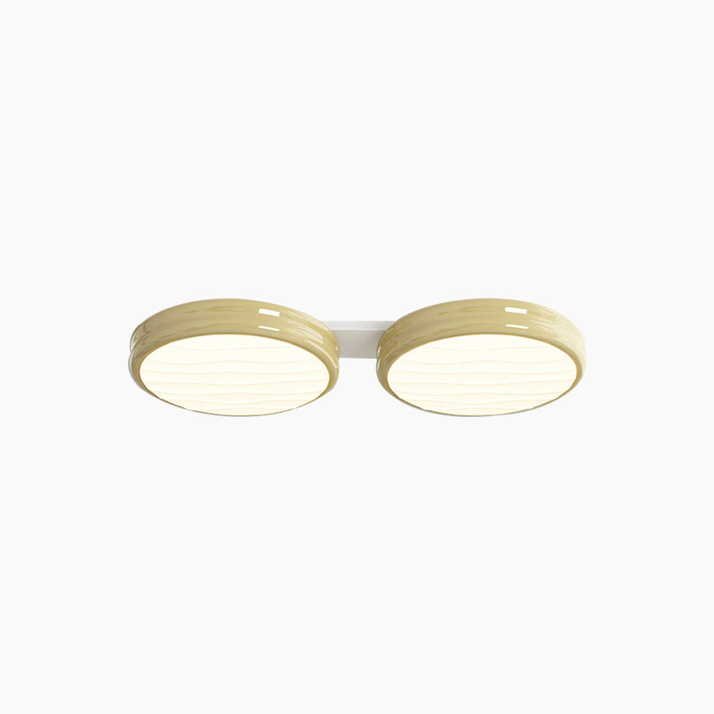 Ceiling Light Flush Mount Round LED Double Yellow