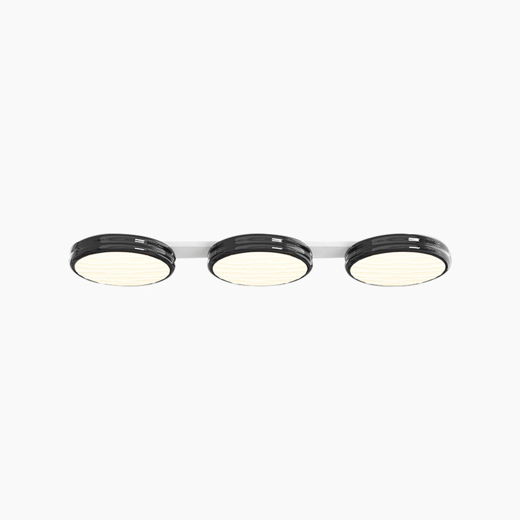 Ceiling Light Flush Mount Round LED Triple Black