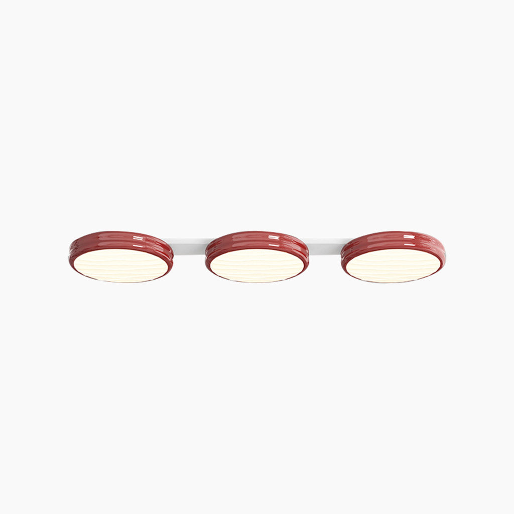 Ceiling Light Flush Mount Round LED Triple Red