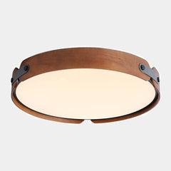 Ceiling Light Flush Mount Stylish Circular Walnut