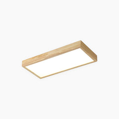 Ceiling Light Flush Mount Wooden Rectangle Single