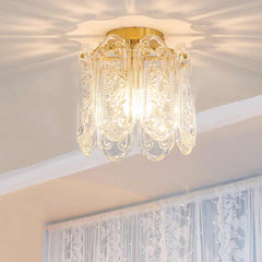 Ceiling Light French Floral Carved Glass Room