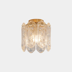 Ceiling Light French Floral Carved Glass