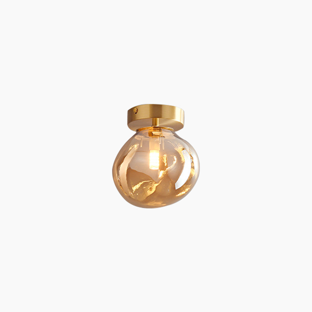 Ceiling Light Glass Globe Gold