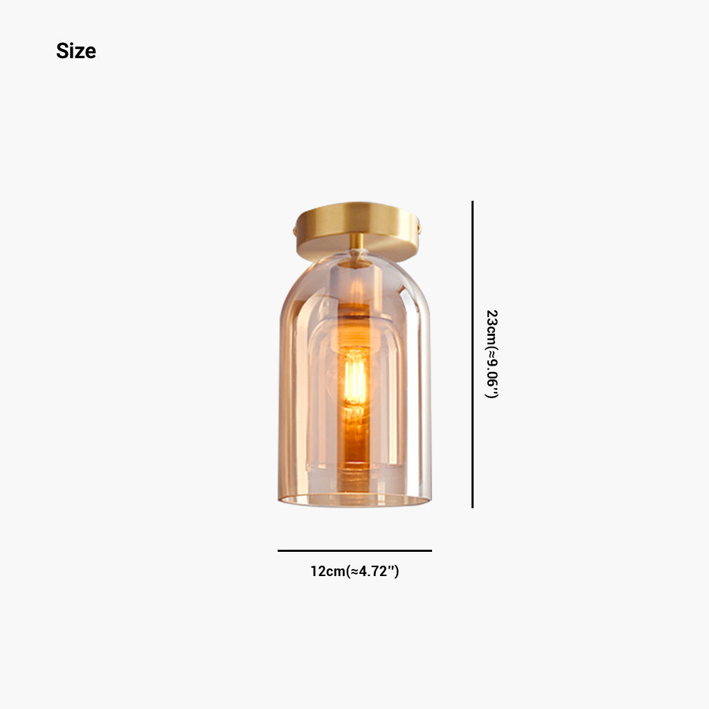 Ceiling Light Glass Gold Size