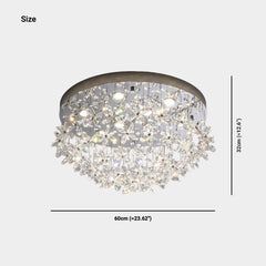 Ceiling Light Luxury Crystal Butterfly LED Size