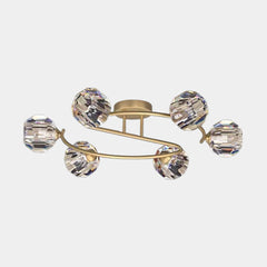 Semi-Flush Mount Ceiling Light Luxury Glass Crystal Globe