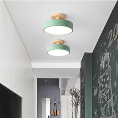 Ceiling Light Macaron Round Green Hallway