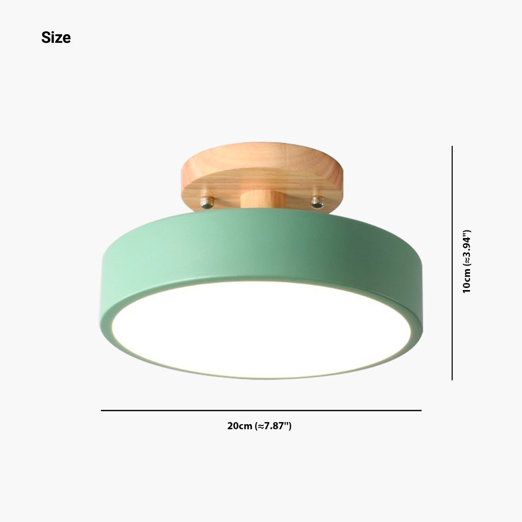 Ceiling Light Macaron Round Green Size