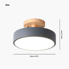 Ceiling Light Macaron Round Grey Size