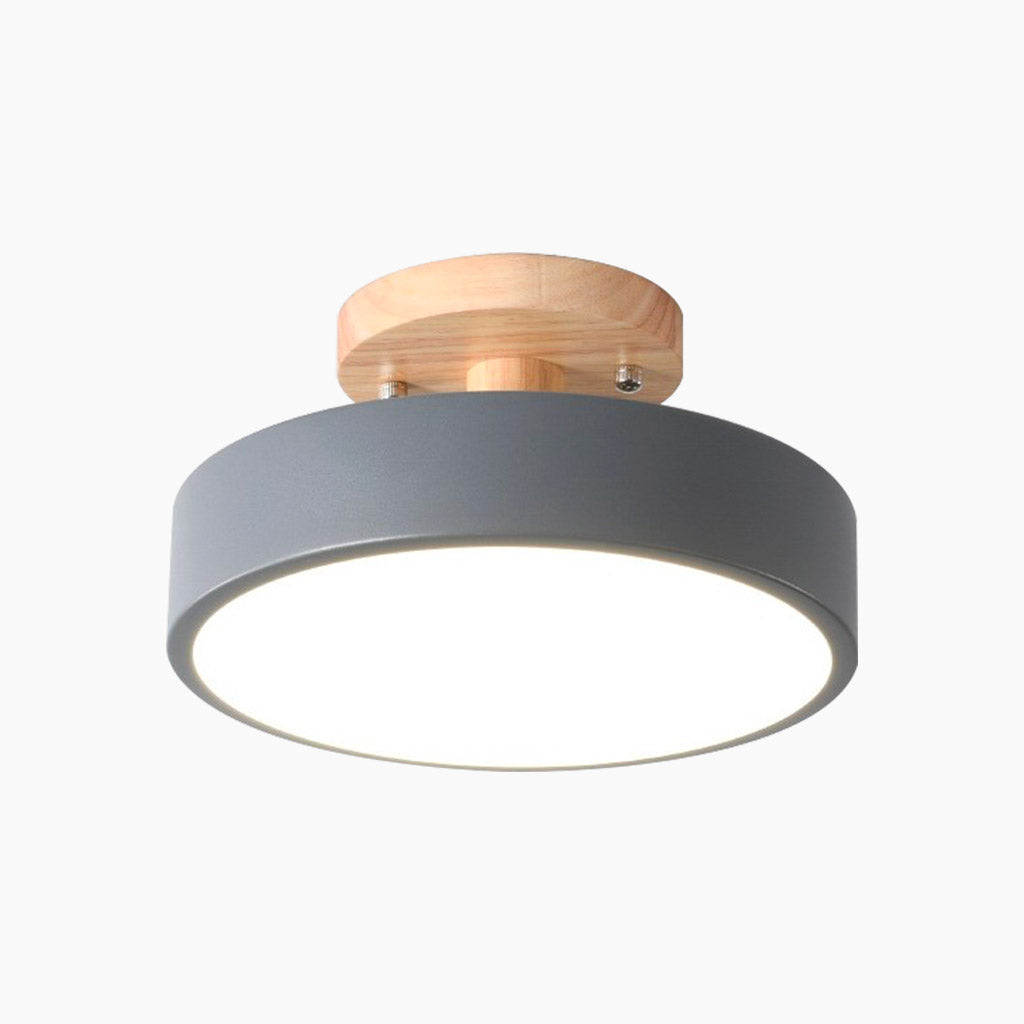 Ceiling Light Macaron Round Grey