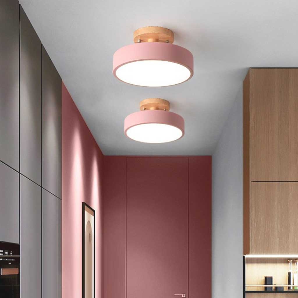Ceiling Light Macaron Round Pink Hallway