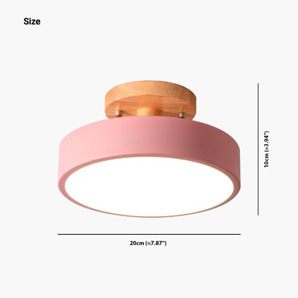 Ceiling Light Macaron Round Pink Size