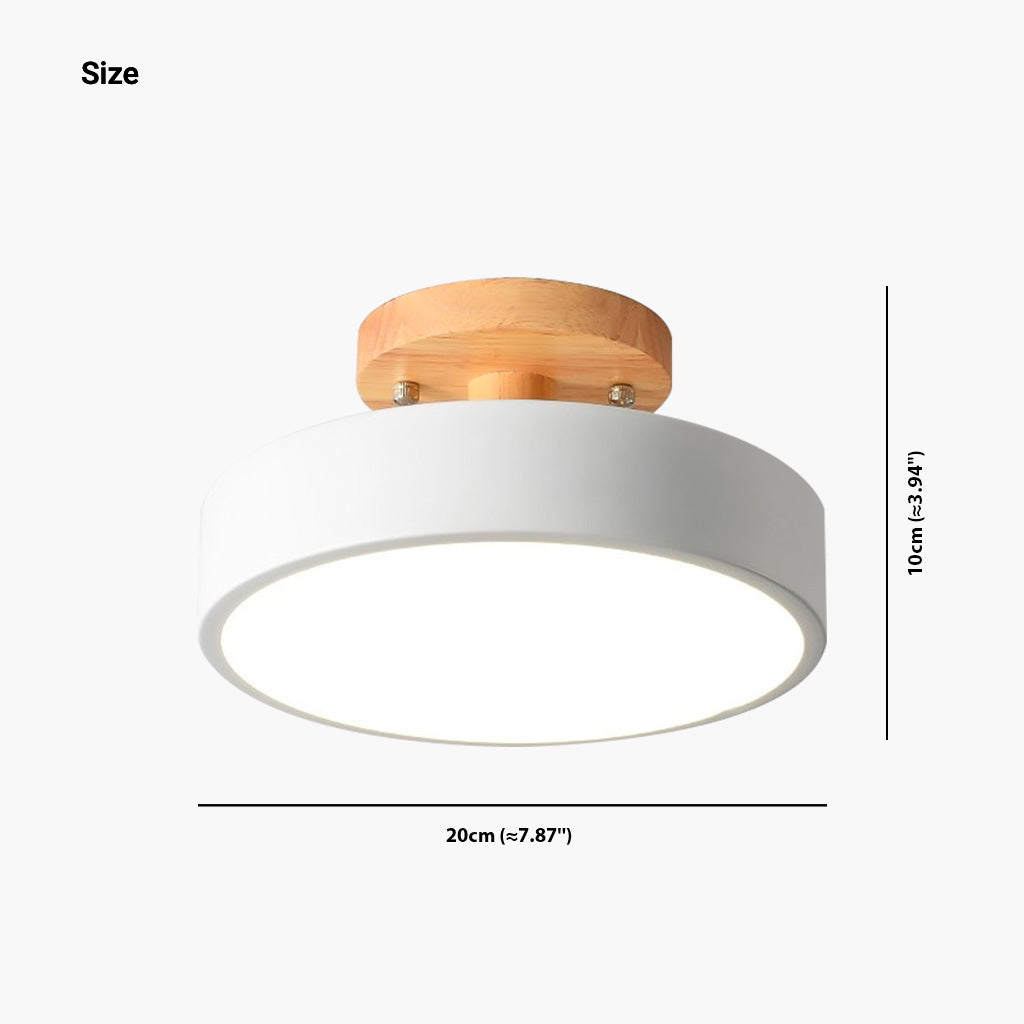 Ceiling Light Macaron Round White Size
