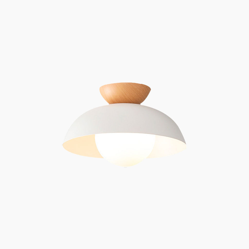 Ceiling Light Minimalist Iron Dome White