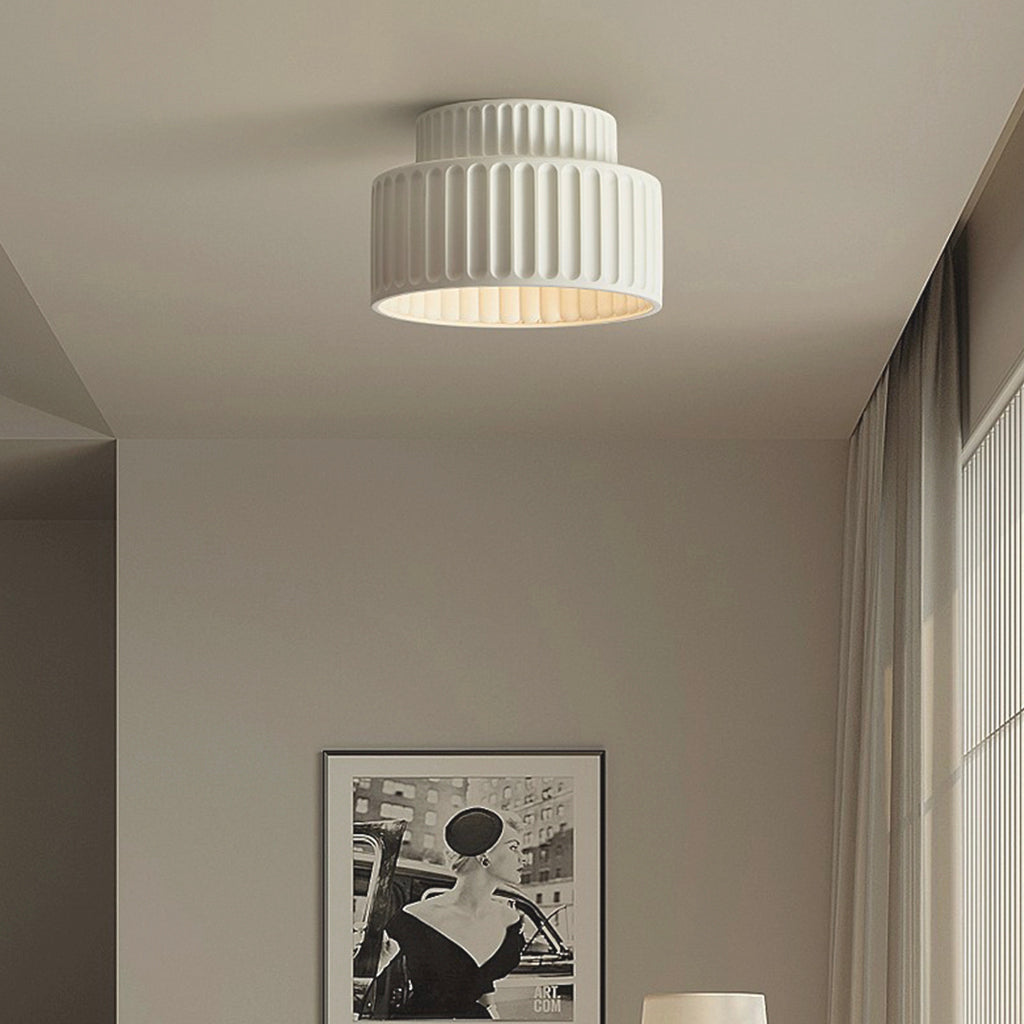 Ceiling Light Nordic Cream Pleated White Hallway