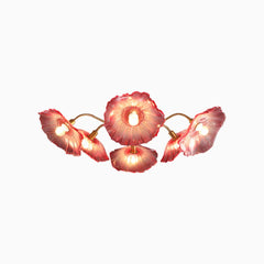 Ceiling Light Retro Glass Lotus Flower Purple 6 Lights