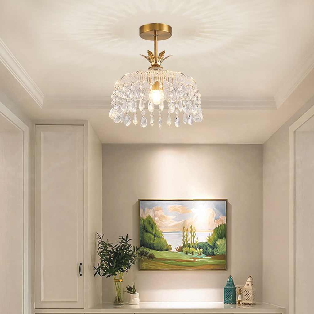 Ceiling Light SmallRound Glass Water Drop Hallway