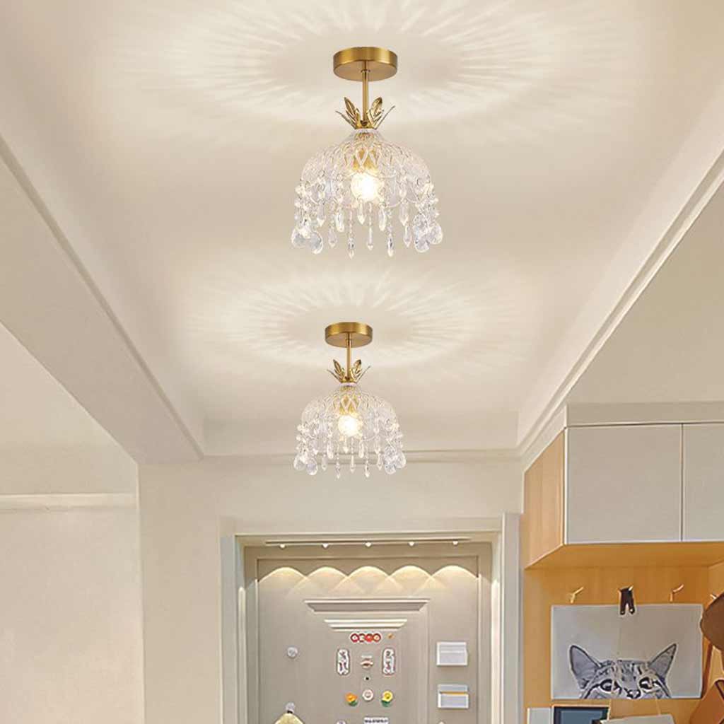 Small Rounded Lights Small Round Glass Water Drop Hallway Ceiling Light | VAXLAMP
