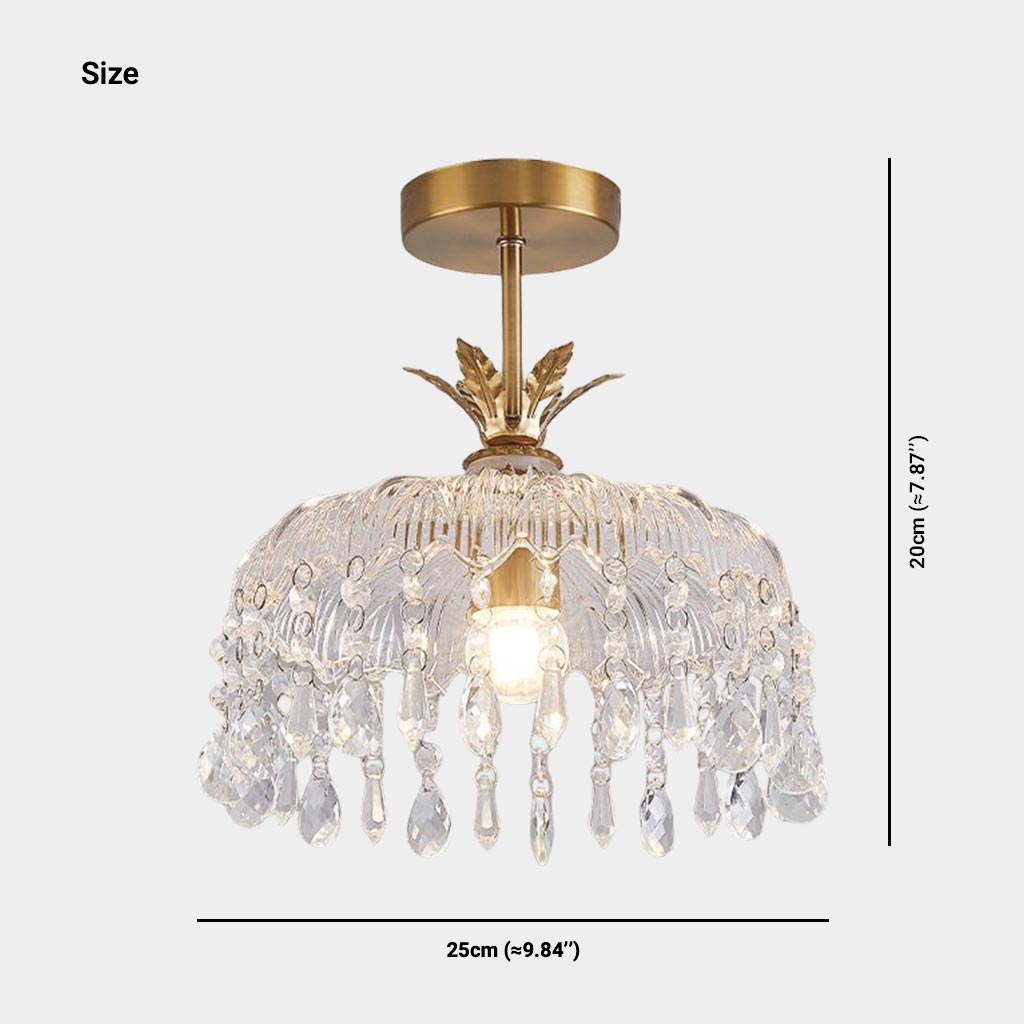 Ceiling Light Small Round Glass Water Drop Size