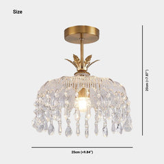 Ceiling Light Small Round Glass Water Drop Size