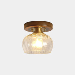Ceiling Light Vintage Small Glass Wood