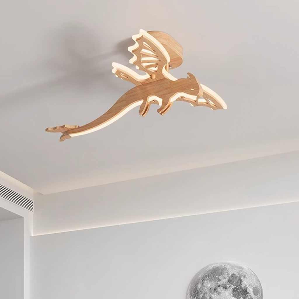 Ceiling Light Wood Dinosaur LED Dimmable Corner