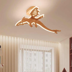 Ceiling Light Wood Dinosaur LED Dimmable Study Room