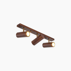 Ceiling Spotlight Simple LED 3 Heads Walnut Color