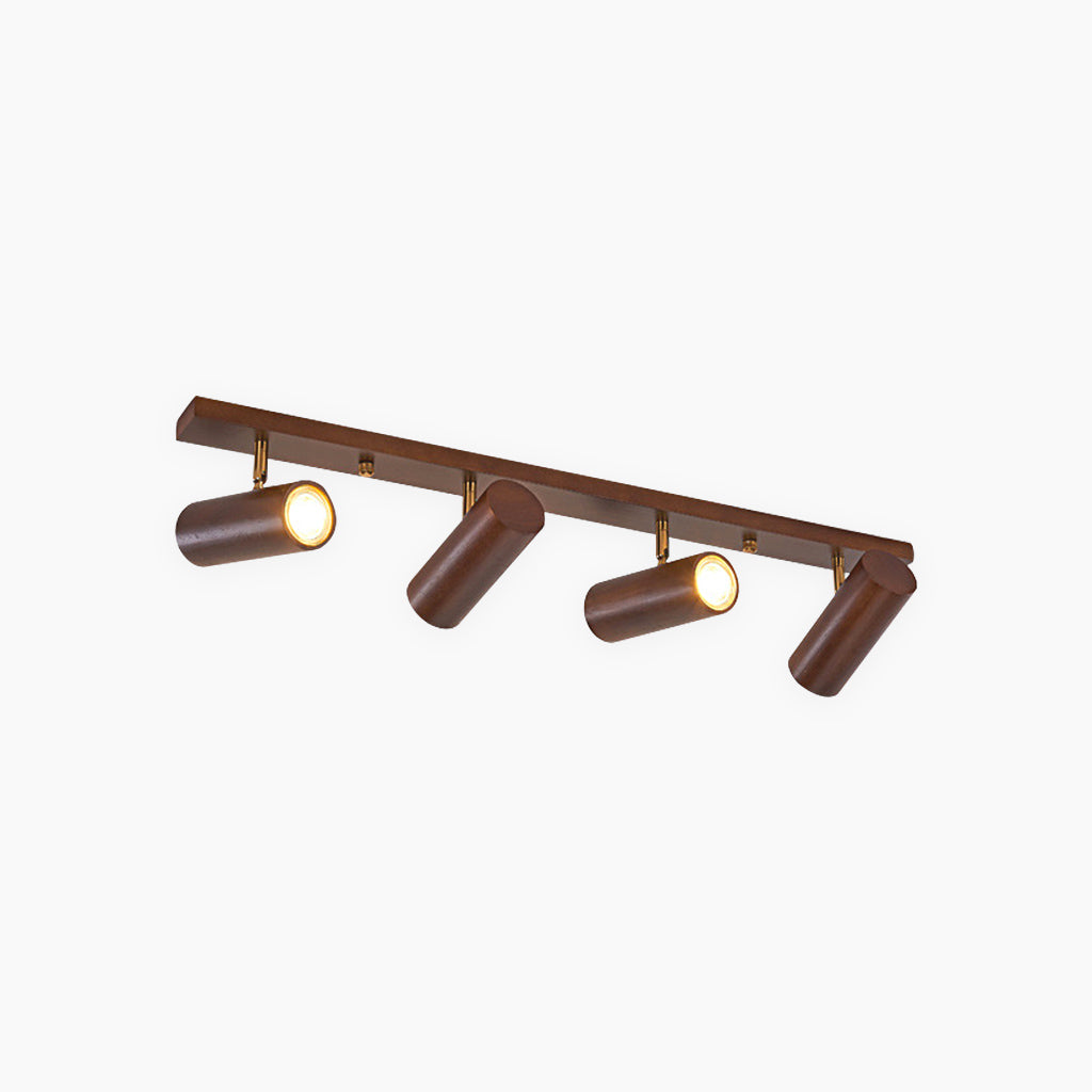 Ceiling Spotlight Simple LED 4 Heads Walnut Color